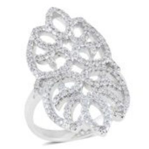 Simulated Diamond Silvertone Ring NWT!